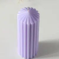 Свеча-цилиндр 7х20 см, 600 гр, с крупными гранями, лаванда