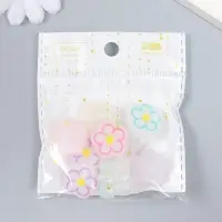 Бусина пластик "Цветочек с контуром" фосфорная МИКС 1,9х1,9х0,8 см