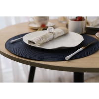 Салфетка сервировочная на стол Доляна &laquo;Лофт&raquo;, d=38 см, цвет синий