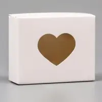 Коробка складная &laquo;Сердца&raquo;, ,белый, 10&times;8&times;3.5 см
