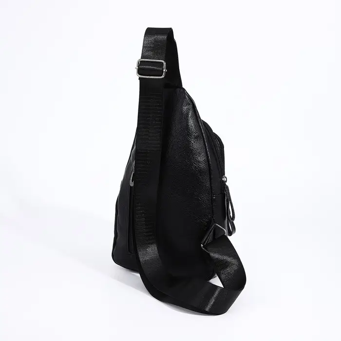 Сумка-слинг мужская, искусственная кожа, цвет чёрный