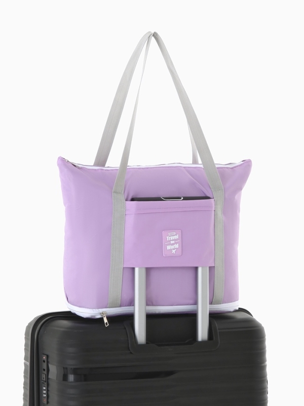 Сумка дорожная на молнии, сиреневая