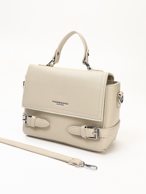 Сумка женская, 22*11*17, отд на молнии, длин ремень, серый