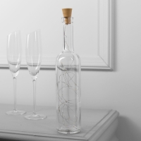 Гирлянда &laquo;Нить&raquo; 2 м роса с пробкой, IP44, серебристая нить, 20 LED, солнечная батарея, свечение тёплое белое