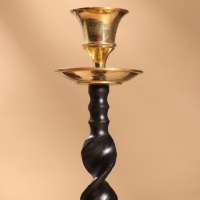Подсвечник на 1 свечу "Леонардо" латунь, черный с золотом 9х9х29 см