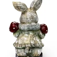Садовая фигура 26 х 12 х 16 см  "Зайка с грибами"