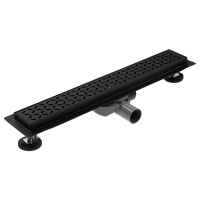 Трап ZEIN engr, c флaнцeм свободного вращ 360&deg;, 7*50 см, d=40/50 мм, нерж сталь, черный