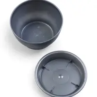 Горшок для цветов с поддоном 0,5 л d12,5см h0,7 см "Фиалочка" серый перламутр