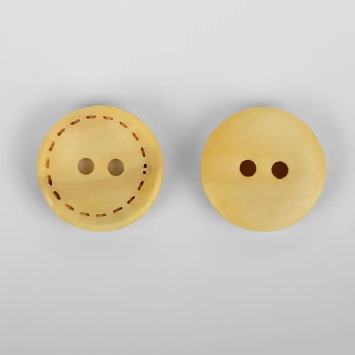 Пуговицы деревянные &laquo;Круг&raquo;, 2 прокола, d=18 мм, набор 10 шт., светло-бежевые