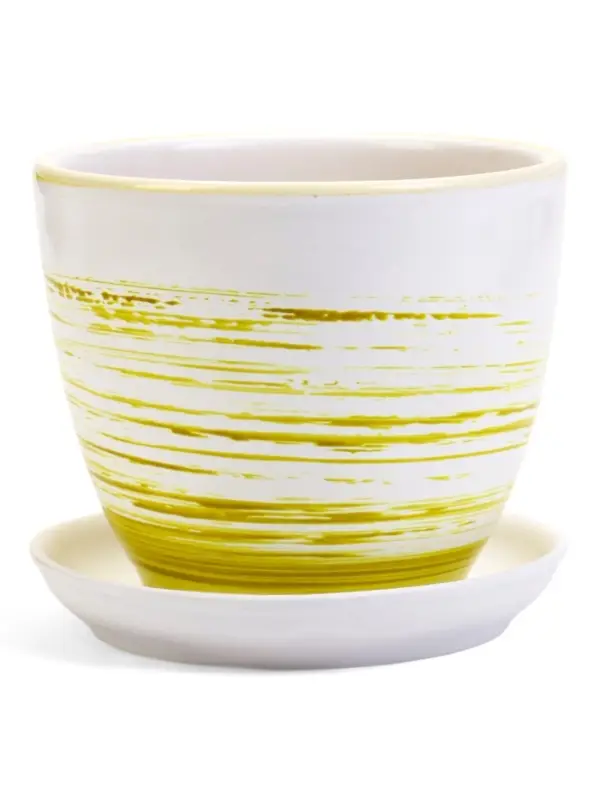 Горшок цветочный поддоном  1 л,  керамика, Тропики (М)