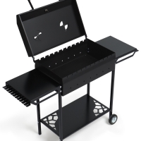 Мангал GrilMe MAX, 35 х 115 х 83 см, сталь 2 мм, термометр, 2 полки, колёса