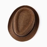 Шляпа мужская MINAKU "Плетеная", размер 58, цвет коричневый