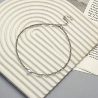 Чокер &laquo;Сердце&raquo; бусина №4, цвет серый в серебре, 35 см