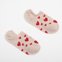 Носки женские MINAKU &laquo;Сердце&raquo;, цвет бежевый, размер 36-37 (23 см)