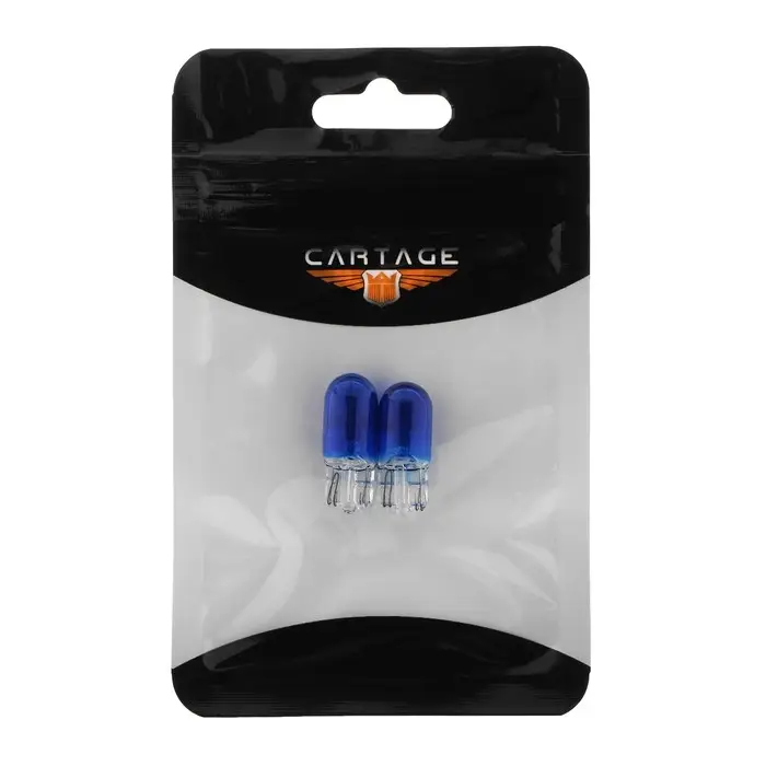 Галогенная лампа для автомобиля Cartage BLUE, T10, W5W, 12 В, 5 Вт, набор 2 шт