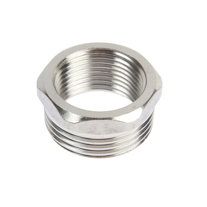 Футорка ZEIN engr, 3/4" х 1", внутренняя/наружная резьба, нержавеющая сталь