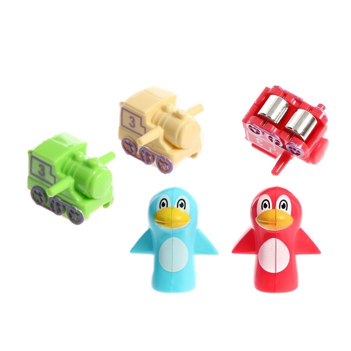 Конструктор развивающий с шестерёнками &laquo;Весёлые паровозики&raquo;, 33 детали