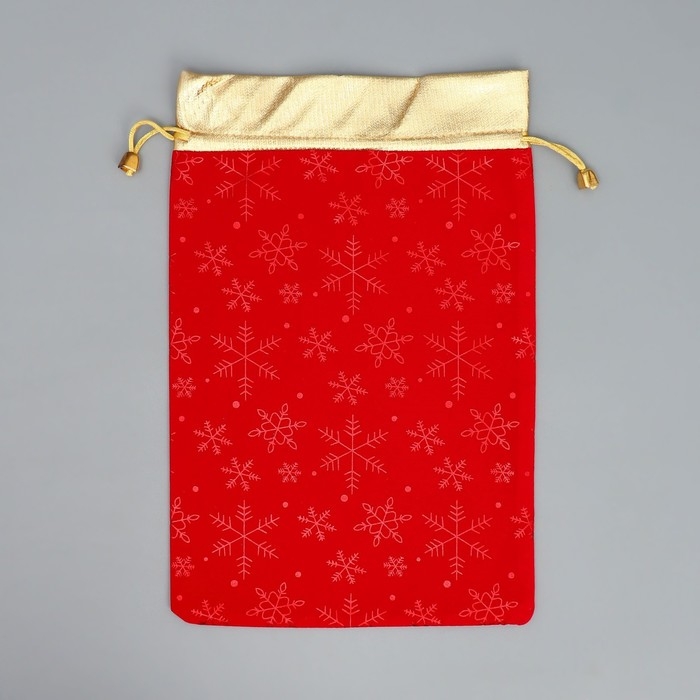 Мешочек подарочный замша «Поздравляю от души», снежинки, тиснение, 20 х 30 см +/- 1.5 см, Новый год Мешочек подарочный замша «Поздравляю от души», снежинки, тиснение, 20 х 30 см +/- 1.5 см, Новый год