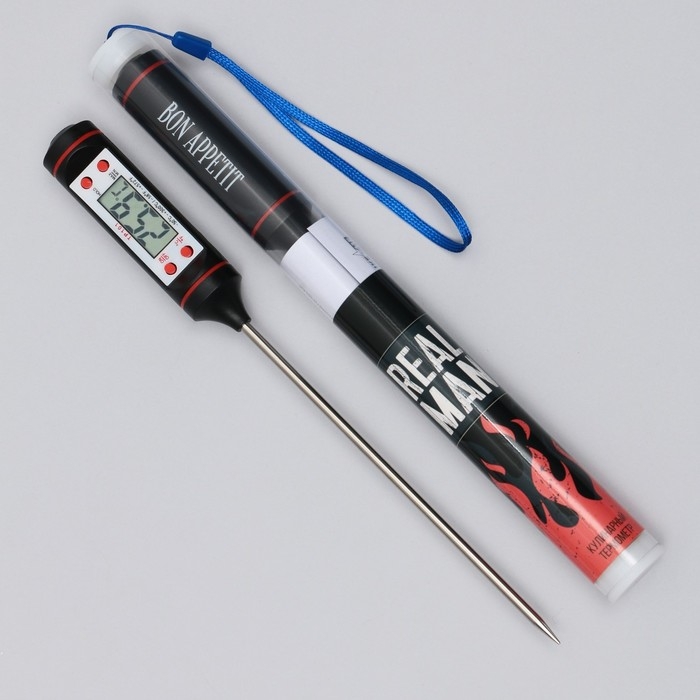 Термометр (термощуп) электронный на батарейках &laquo;Bon appetit&raquo;, чёрный.