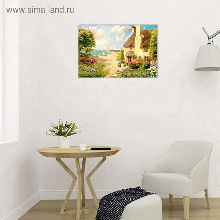 Картина на подрамнике "Домик у моря" 40*50 см