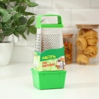 Тёрка Доляна &laquo;Универсал&raquo;, 4 грани, контейнер 450 мл, 27&times;12&times;0,9 см, цвет МИКС