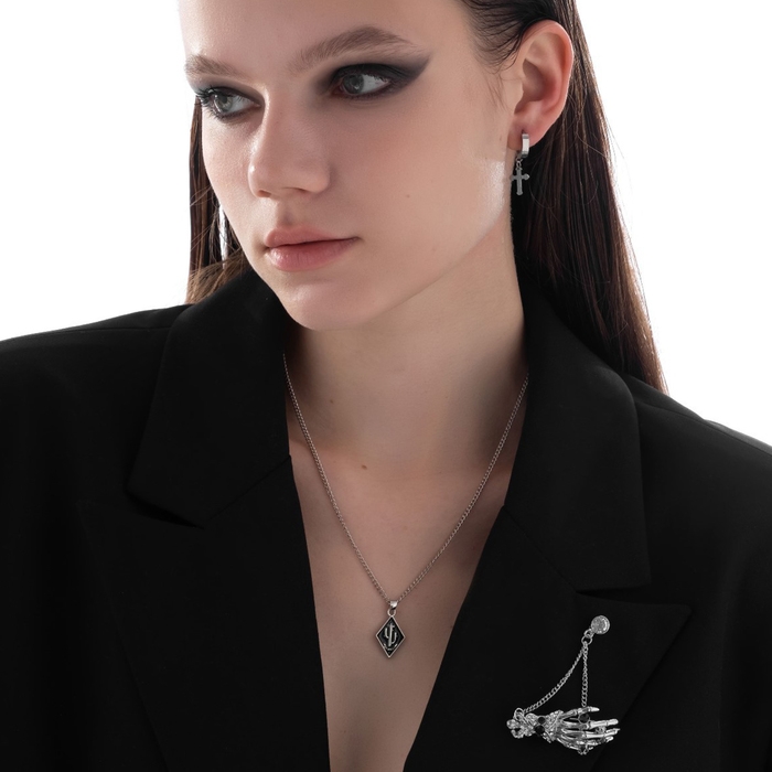 Серьги-кольца «Крестики» мини, d=1,3 см, цвет серебро Серьги-кольца «Крестики» мини, d=1,3 см, цвет серебро