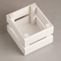 Кашпо деревянное 12&times;11&times;9 см "Однушка Лайт", двухреечное, белый Дарим Красиво