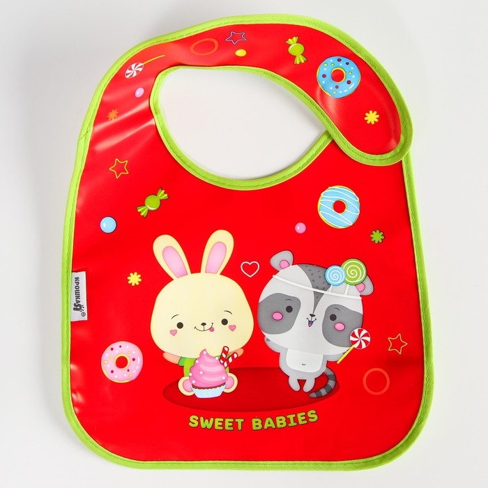 Нагрудник для кормления &laquo;Candy Bar&raquo; непромокаемый на липучке, с карманом