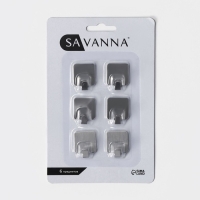 Крючки самоклеящиеся SAVANNA &laquo;Квадрат&raquo;, 6 шт, металл, 2,6&times;2,2&times;1,5 см