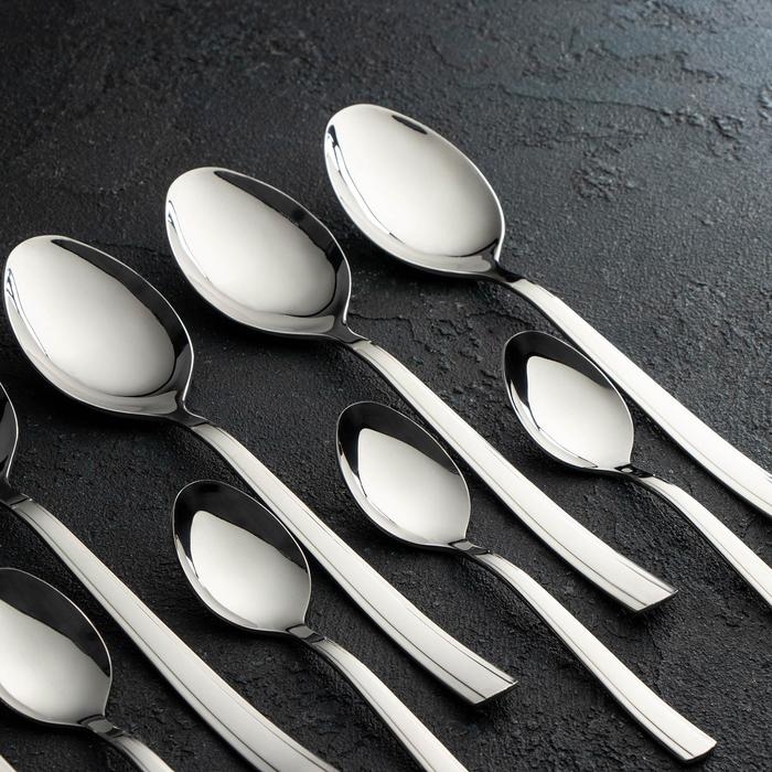 Набор столовый &laquo;Торжество&raquo;, 24 предмета, толщина 2 мм, сувенирная коробка, цвет серебряный