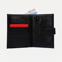 Портмоне мужское на кнопке, 3 в 1, для автодокументов, для паспорта, для купюр, цвет чёрный Портмоне мужское на кнопке, 3 в 1, для автодокументов, для паспорта, для купюр, цвет чёрный