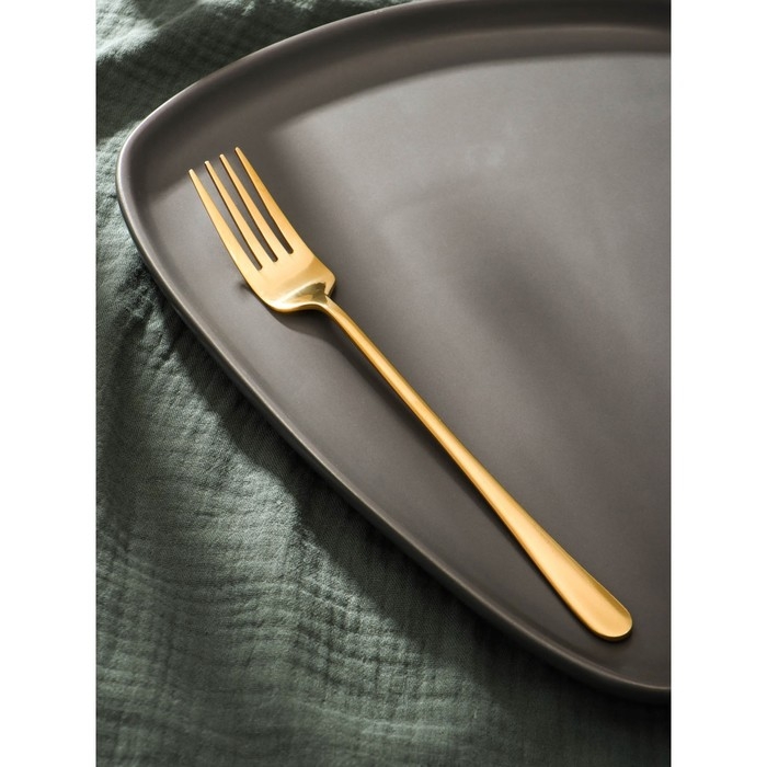 Вилка столовая из нержавеющей стали Magistro Elegance, 21&times;2,5 см, на подвесе, толщина 2 мм, цвет золотой