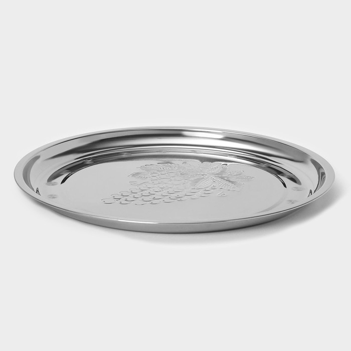 Поднос из нержавеющей стали «Виноградная лоза», 36×2,5 см Поднос из нержавеющей стали «Виноградная лоза», 36×2,5 см