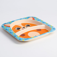 Тарелка детская из бамбука &laquo;Песики&raquo;, 2 секции