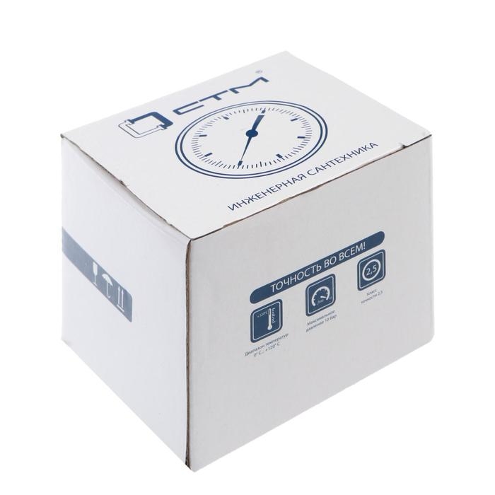 Термоманометр Термоманометр "CTM", аксиальный, Дк 80 мм, 1 МПа, наружная резьба 1/4", 120°С