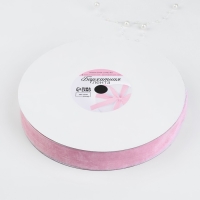 Лента бархатная, 25 мм, 18 &plusmn; 1 м, цвет розовый №02