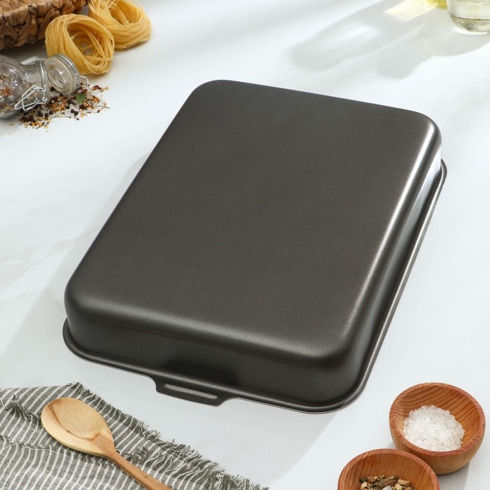 Противень &laquo;Русская кухня лён&raquo;, 27&times;35 см, h= 6 см, антипригарное покрытие