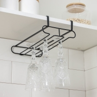 Держатель для бокалов подвесной Доляна, 28&times;16&times;7,5 см, чёрный