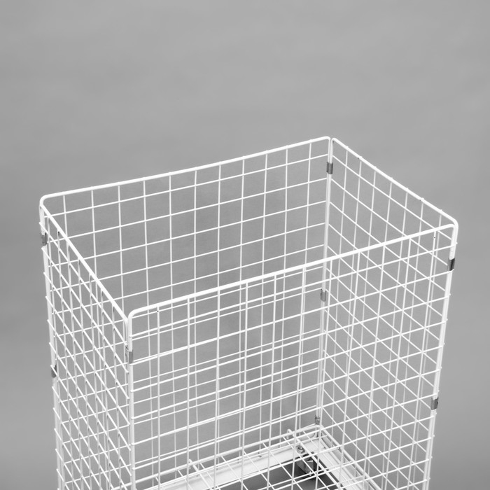 Корзина-накопитель складная, на колесах, 1 полка, 60&times;40&times;80 см, цвет белый