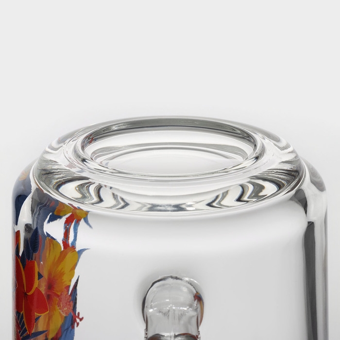 Кружка стеклянная &laquo;Тропические птицы&raquo;, 200 мл, рисунок МИКС