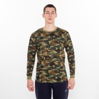 Лонгслив мужской с начёсом, цвет МИКС камуфляж коричнево-зелёный, размер 50