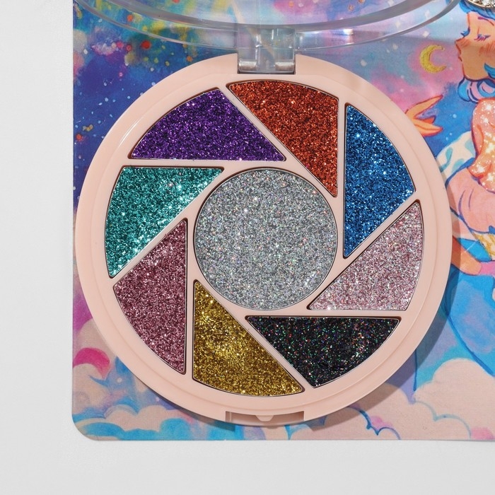 Набор 2 предмета: брошь, глиттер &laquo;Корона&raquo;, цветной, глиттер - цвет МИКС