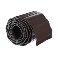 Лента бордюрная, 0.2 &times; 9 м, толщина 0.6 мм, пластиковая, гофра, тёмно-коричневая, Greengo