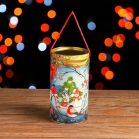 Новый год. Подарочная коробка, тубус &laquo;Снегири&raquo; 120 х 220 мм (200 мм внутр. высота).