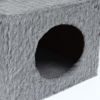 Домик-когтеточка 2-х ур. квадратный с 2-мя квадратными полками, 53 х 35 х 65 см, серый Домик-когтеточка 2-х ур. квадратный с 2-мя квадратными полками, 53 х 35 х 65 см, серый