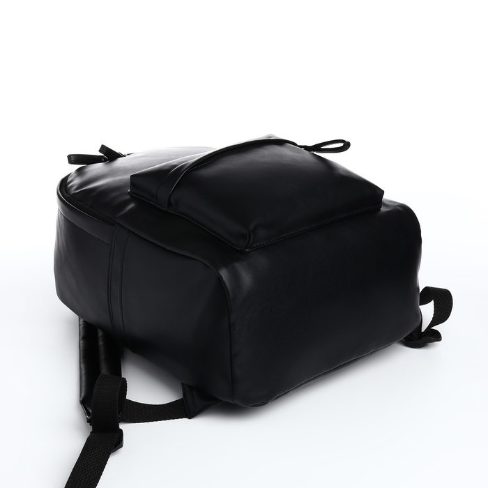 Рюкзак молодёжный на молнии, 4 кармана, цвет чёрный