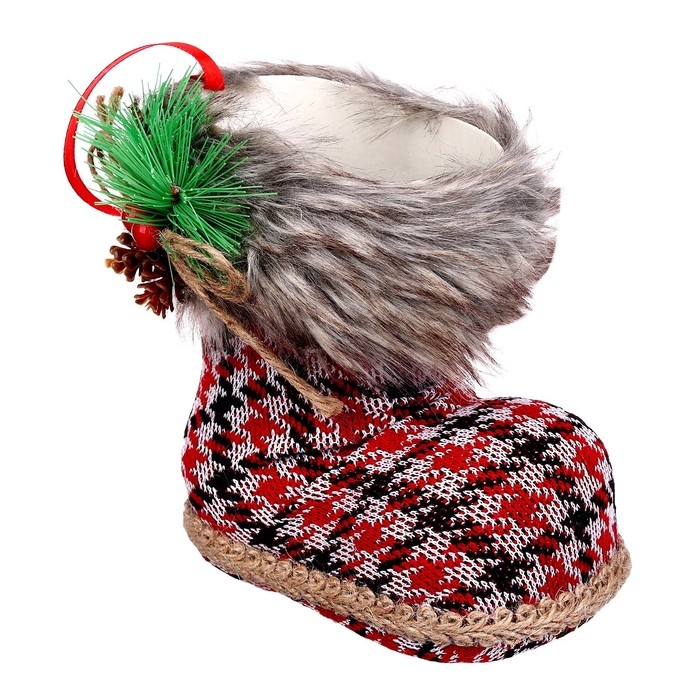 Конфетница &laquo;Сапожок&raquo;, с еловой веточкой