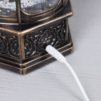 Светодиодная фигура &laquo;Фонарь с детьми и ёлкой&raquo; 13 &times; 28.5 &times; 12 см, пластик, батарейки ААх3 (не в комплекте), USB, свечение тёплое белое