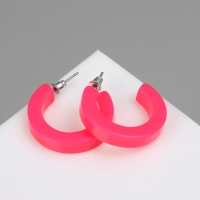 Серьги-кольца &laquo;Дуга&raquo;, цвет розовый, d=3 см