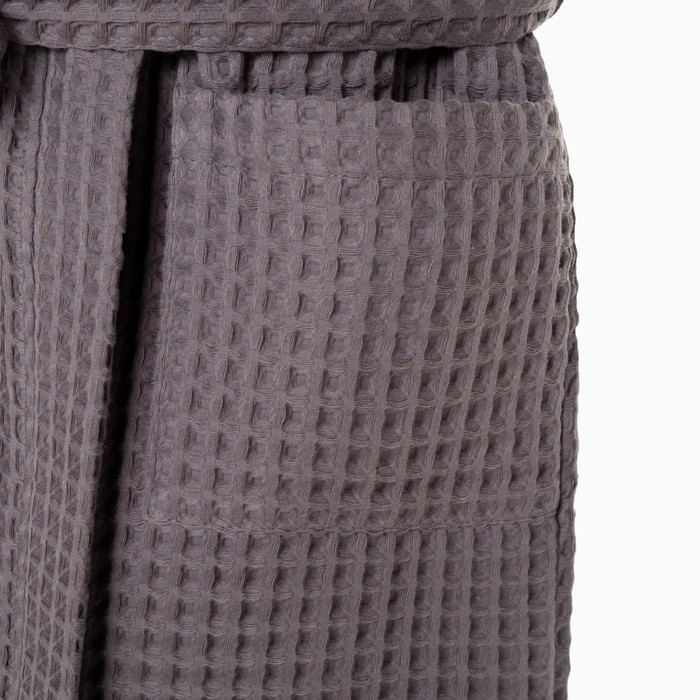 Халат вафельный мужской удлиненный Этель Халат вафельный мужской удлиненный Этель "Boho" размер 54-56, цвет светло-серый, 100% хлопок, 290 г/м2